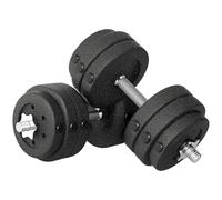 HOMCOM 20/30KG Adjustable Weights Dumbbells Set, Dumbbell Hand Weights | Home Office Gym, Body Fitness, Lifting Training, Black