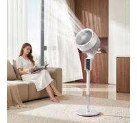 Homcom 20 Db Silent Standing Fan, 46" Pedestal Fan With 85° Oscillating In White White