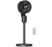 HOMCOM 20 dB Silent Standing Fan for Bedroom, 39" Pedestal Fan with Remote, 90° Oscillating, 8 Speeds, Adjustable Height, Black
