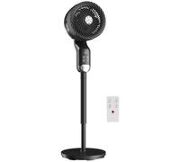 HOMCOM 20 dB Silent Standing Fan for Bedroom, 41" Pedestal Fan with Remote, 85° Oscillating, 8 Speeds, Adjustable Height, 12H Timer, Aroma Diffuser, LED Display, Black