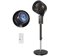 HOMCOM 20 dB Silent Standing Fan for Bedroom, 44" Pedestal Fan with 55° Oscillating, 90° Vertical Tilt, 8 Speeds, LED Light, Remote Control, 12H Timer, Adjustable Height, Black