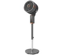 HOMCOM 20 dB Silent Standing Fan for Bedroom, 44" Pedestal Fan with 90° Oscillating, 8 Speeds and LED Light, Grey