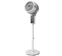 HOMCOM 20 dB Silent Standing Fan for Bedroom, 44" Pedestal Fan with 90° Oscillating, 8 Speeds and LED Light, White