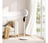Homcom 20 Db Standing Fan For Bedroom, Pedestal Fan With 85° Oscillating In White White One Size