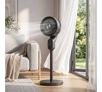 HOMCOM 20 dB Standing Fan for Bedroom, Pedestal Fan with 90° Oscillating in Black HOMCOM Black