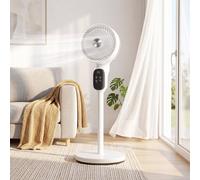 HOMCOM 20 dB Standing Fan for Bedroom, Pedestal Fan with 90° Oscillating in White HOMCOM White