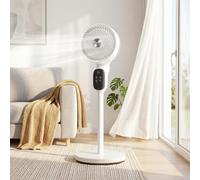 HOMCOM 20 dB Standing Fan for Bedroom, Pedestal Fan with 90° Oscillating - White