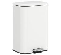 Homcom 20L Kitchen Bin, Pedal Bin With Removable Bucket, Cream White Cream