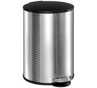HOMCOM 20L Stainless Steel Compact Kitchen Pedal Bin with Soft-Close Lid - Silver, none