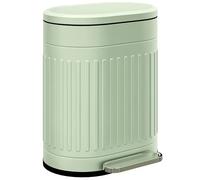 HOMCOM 20 Litre Pedal Bin, Fingerprint Proof Kitchen Bin with Soft-close Lid, Metal Rubbish Bin with Foot Pedal and Removable Inner Bucket, Light Green