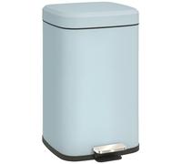 HOMCOM 20 Litre Pedal Bin, Fingerprint Proof Kitchen Rubbish Bin with Soft-close Lid, Foot Pedal and Removable Inner Bucket for Recycling and Waste, Light Green