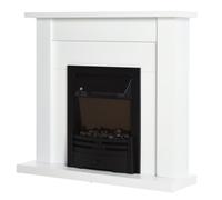 Electric LED Flame Effect Fire and Mantelpiece, white