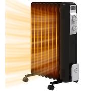 HOMCOM 2000W 9 Fin Oil Filled Heater Radiator for Home, Black