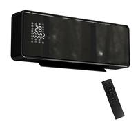HOMCOM 2000W Ceramic Electric Heater with Fan, Adjustable Thermostat, Wall Mounted - Black