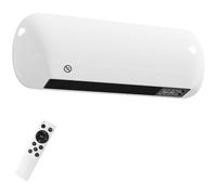HOMCOM 2000W Ceramic Electric Heater with Fan, Adjustable Thermostat, Wall Mounted - White