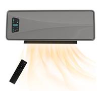 HOMCOM Electric Heater 2000W Ceramic Wall Mounted Space Heater Fan Grey | Adjustable Thermostat, Weekly Timer, Oscillation, Open Window Detection, 24H Timer, Remote Control