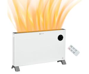 HOMCOM 2000W Electric Heater - Freestanding Convector Heater - Quiet Space Heater With 3 Heat Settings - LED Display - Adjustable Thermostat - 24H Tim