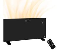HOMCOM 2000W Electric Panel Heater Freestanding or Wall Mounted, Black | Convector Heater, LED Display, Open Window Detection, Timer, Overheat Protection, Remote Control