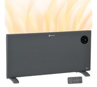 HOMCOM 2000W Electric Panel Heater Freestanding or Wall Mounted, Grey | Convector Heater, LED Display, Open Window Detection, Timer, Overheat Protection, Remote Control