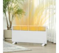 HOMCOM Portable Panel Heater, 2000W Electric Space Heater with Adjustable Temperate, Overheat Protection, for Home Office Bedroom, White