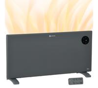 HOMCOM 2000W Space Heater, Freestanding or Wall Mounted, Electric Convector Heater with Adjustable Thermostat, Timer, Grey