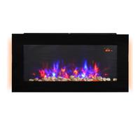 Wall Mountable Electric LED Flame Effect Automatic Fireplace, Black