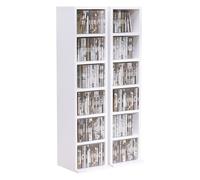 Homcom 204 Cd Media Display Shelf Unit Set Of 2 Blu-Ray Tower Rack W/ Adjustable Shelves Bookcase Storage Organiser