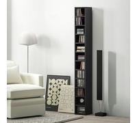 HOMCOM 204 CD Storage Tower Tall Bookcase Bookshelf with 12 Cubes - Black
