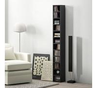 Homcom 204 Cd Storage Tower Tall Bookcase Bookshelf With 12 Cubes Black