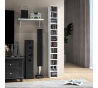 HOMCOM 204 CD Storage Tower Tall Bookcase Bookshelf with 12 Cubes White