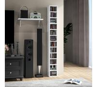 Homcom 204 Cd Storage Tower Tall Bookcase Bookshelf With 12 Cubes White