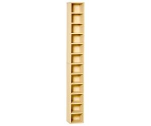 HOMCOM 204 CD Storage Unit Narrow CD Rack 12 Tiers 175 cm, Oak Tone | Tall Storage Shelf, Storage Tower, Living Room, Home Office, Study Room