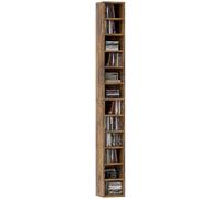 HOMCOM 204 CD Storage Tower Tall Bookcase Bookshelf with Cubes Rustic Brown, Brown