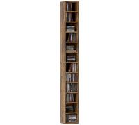 HOMCOM 204 CD Storage Unit, Storage Tower with 12 Cubes, 175cm Tall Bookcase for Living Room, Home Office, Study Room, Rustic Brown