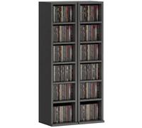 Homcom 2 Pcs 204 Cds Shelves Media Tower Rack Cube Bookcase Unit Storage Organizer Home In Black Black One Size