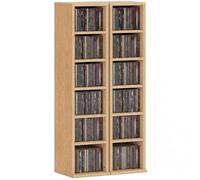 Homcom Set Of 2 Cd Media Display Shelf Unit Tower Rack Adjustable In Brown Brown