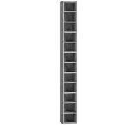 HOMCOM 204 CD Tall Narrow Media Storage Tower - Cement Grey