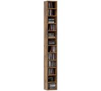 HOMCOM 204 CD Tall Narrow Media Storage Tower - Rustic Brown Aosom UK