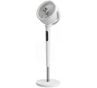 HOMCOM 20dB Silent Standing Fan, 70°+90° Auto Oscillating Fan with 12 Speeds, LED Light, Air Circulator, Remote Control, 12H Timer, for Bedroom, 46 Inch, White