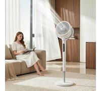 Homcom 20Db Silent Standing Fan, Oscillating Fan With 12 Speeds In White White