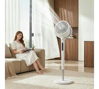 HOMCOM 20dB Silent Standing Fan, Oscillating Fan with 12 Speeds - White