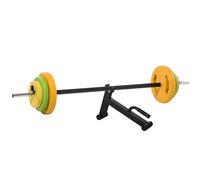 HOMCOM 20kg Adjustable Barbell Weights Set with Barbell Jack, Adjustable Weights Set with Non-slip Handle and Fixing Clip, for Home Gym Strength Training
