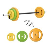 HOMCOM 20kg Barbell Weights Set Solid One-Piece Barbell Bar for Men Women | No-Joint Design, Adjustable Weights, Non-slip Handle, Home Gym Exercise, Strength Training