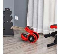 HOMCOM 20KGS Dumbbell & Barbell Adjustable Ergonomic Set Exercise in Home Gym - 21.5cmx21.5cmx3.8cm