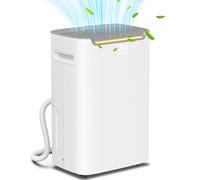 HOMCOM 20L/Day Dehumidifier w/ Continuous Drainage, 2.5L Water Tank, 24H Timer, Digital Humidity Display, for Home Laundry, White Aosom UK