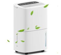 HOMCOM 20L/Day Dehumidifier with Continuous Drainage, 5L Water Tank, 24H Timer, Digital Humidity Display, Humidity Light, Dehumidifier for Home Damp, Bedroom, Condensation, Mould, Laundry Drying White