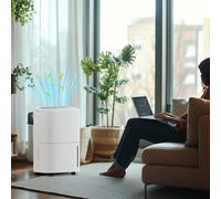 HOMCOM 20L/Day Dehumidifier with Continuous Drainage, 5L Water Tank, Timer WHITE
