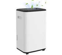 HOMCOM 20L/Day Quiet Compact Dehumidifier with 24H Timer, 3 Dehumidifying Modes, for Home Laundry Basement Aosom UK