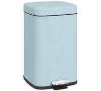 HOMCOM 20-Litre Modern Boxy Metal Kitchen Pedal Bin with Soft-Close Lid - Mint, Mint