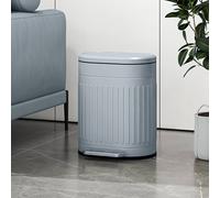 HOMCOM 20 Litre Pedal Bin, Fingerprint Proof Kitchen Bin with Soft-close Lid, Metal Rubbish Bin with Foot Pedal and Removable Inner Bucket, Grey